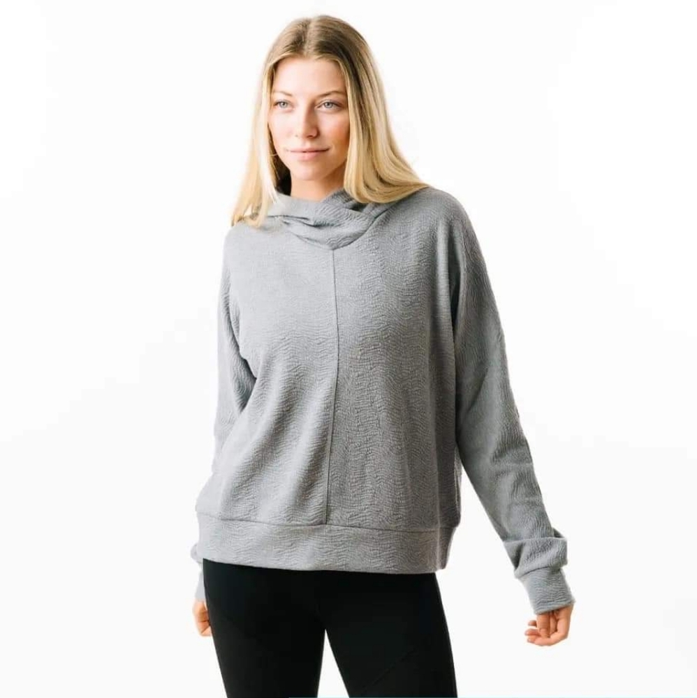 Zyia Gray Textured Hoodie